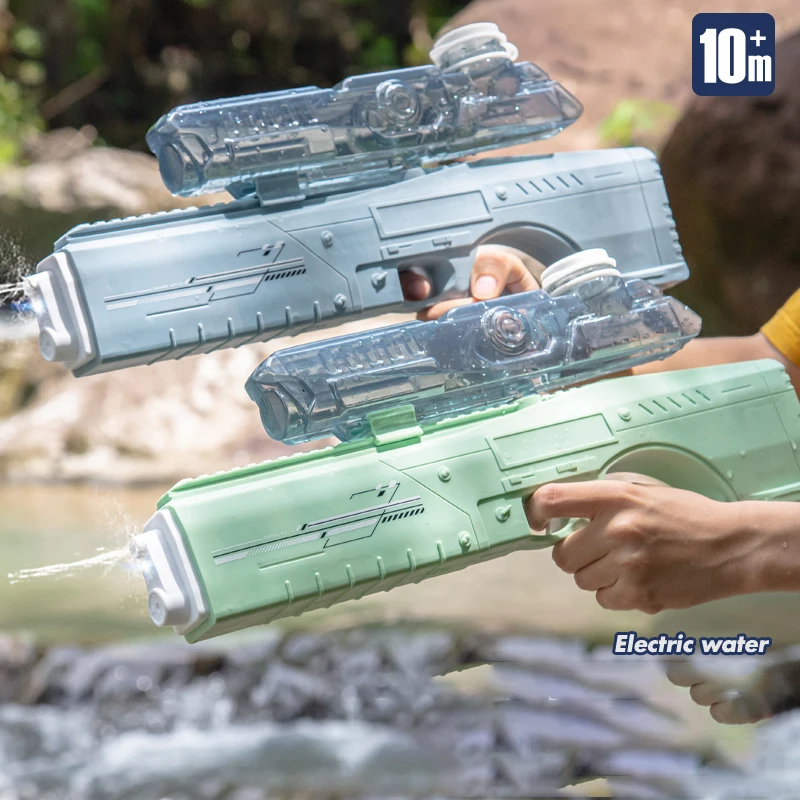 Pistola ad acqua giocattolo ad assorbimento d'acqua completamente automatica pistola ad acqua continua ad alta pressione elettrica giocattoli di grande capacità per bambini