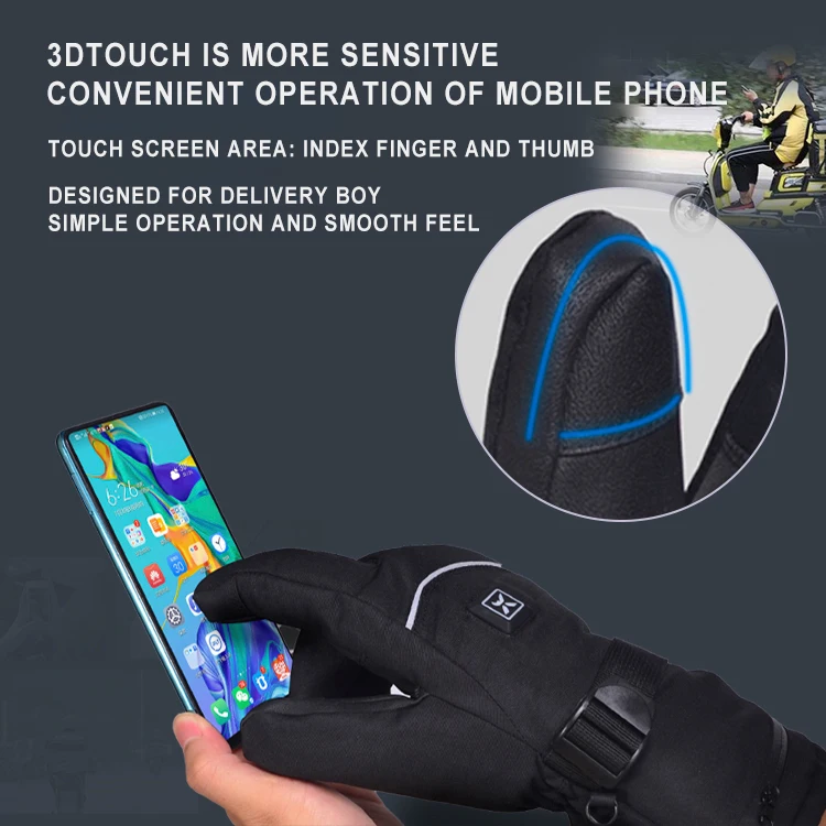 قفازات ساخنة قابلة لإعادة الشحن للرجال والنساء لسباق الدراجات والرياضات الشتوية والتزلج - للأنشطة الخارجية مثل التزلج على الصيد