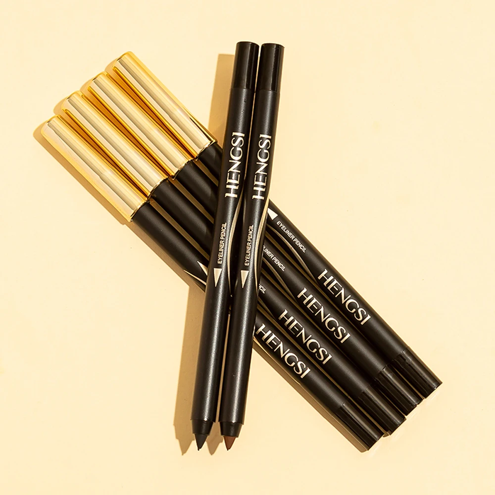 5 قطعة/2 قطعة قلم جل تحديد العيون المتين من HENGSI - مقاوم للماء، غير تلطخ وغير يتلاشى - قلم تحديد عيون بلون طبيعي