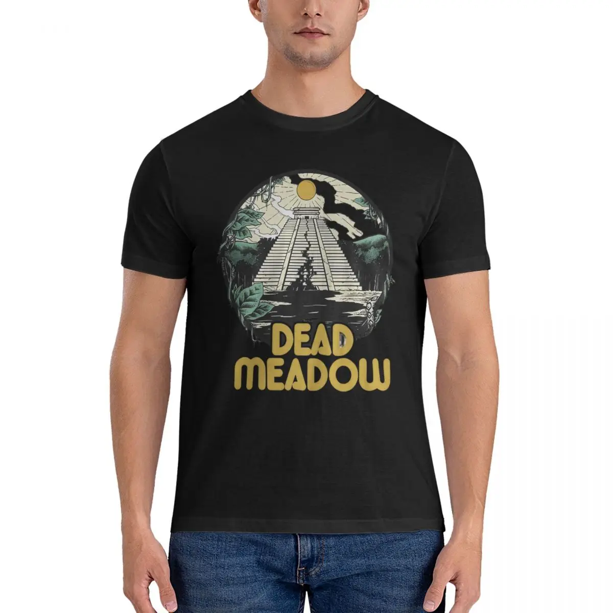 DM Badass T Shirt Men Cotton Vintage T-Shirt Round Neck Dead meadow Tees Short Sleeve Tops 6XL