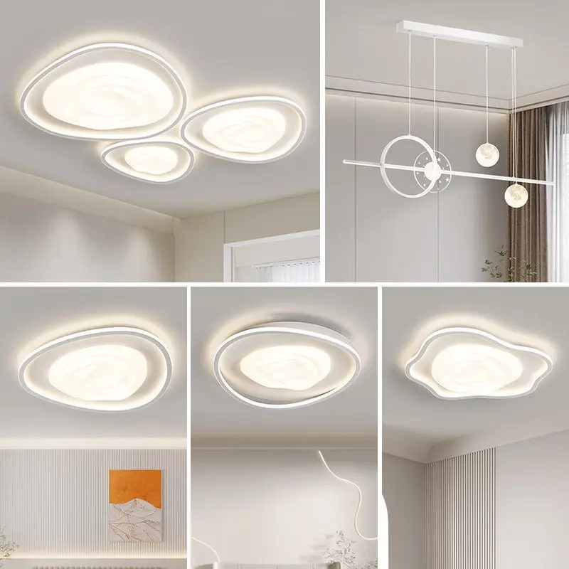 Modern Minimalist Style Living Room Acrylic Ceiling Lamp Cream Wind Bedroom Ceiling Lamp Study Room Iron Full-spectrum Light