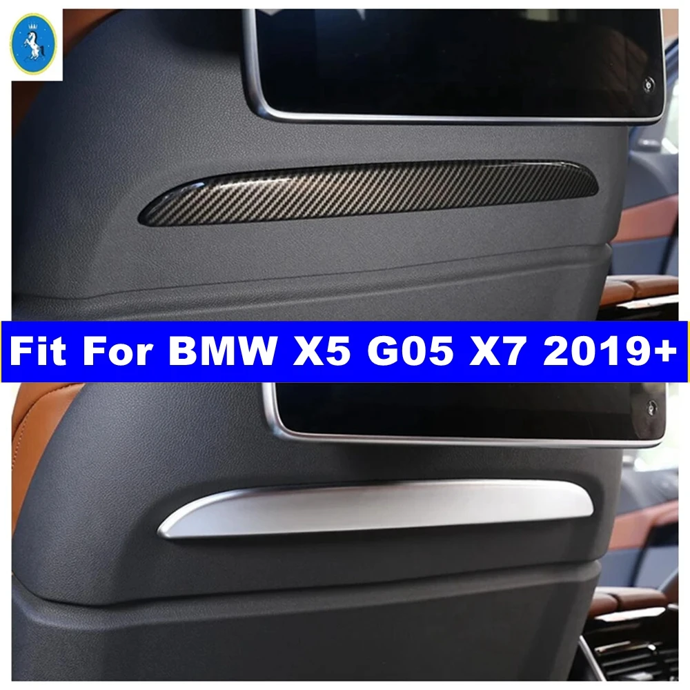 

ABS Front Seat Back Backrest Decor Stripes Cover Trim For BMW X5 G05 X7 2019 - 2024 Matte / Carbon Fiber Interior Accessories