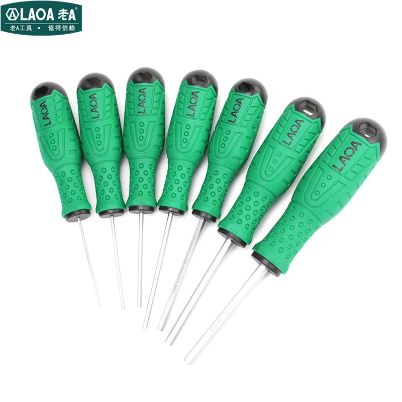LAOA professionele S2 binnenzeskantschroevendraaier rechte staaf binnenzeskantschroevendraaier platte kop binnenschroevendraaier met m