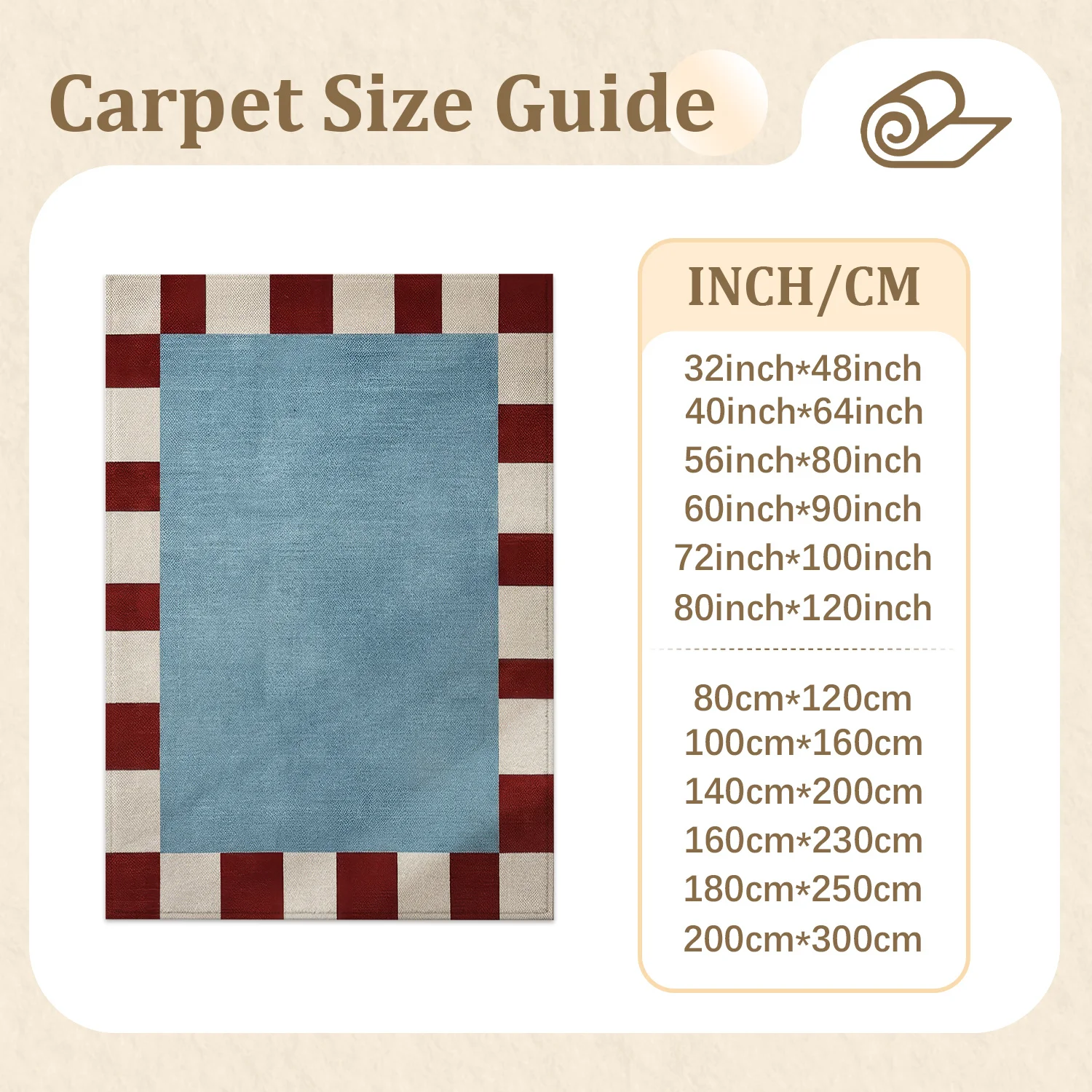Large Indoor Area Rug Soft Velvet Low Pile Non-slip Dotted Backing Machine Washable Light Blue & Red Geometric Stripe Pattern Rug for Living Room Bedroom
