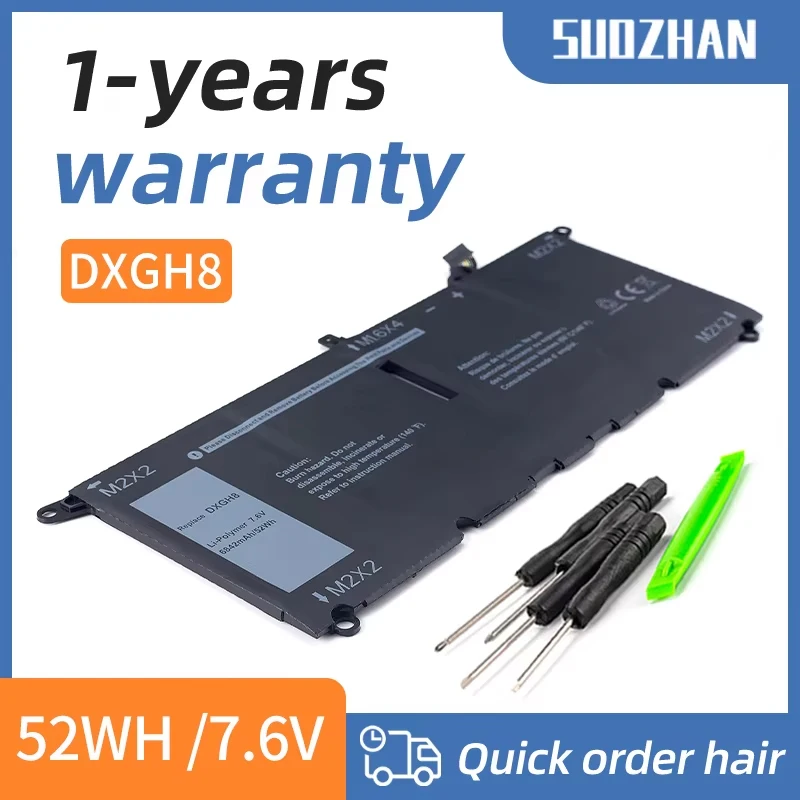 SUOZHAN DXGH8 Аккумулятор для ноутбука Dell XPS 13 9380 9370 7390 для Dell Inspiron 7390 2-в-1 7490 G8VCF H754V 0H754V P82G 52WH