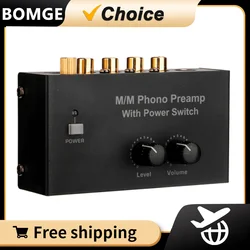 BOMGE Phono Turntable Preamp Mini Electronic Audio Stereo Phonograph Preamplifier with RCA Input, RCA Output & Low Noise