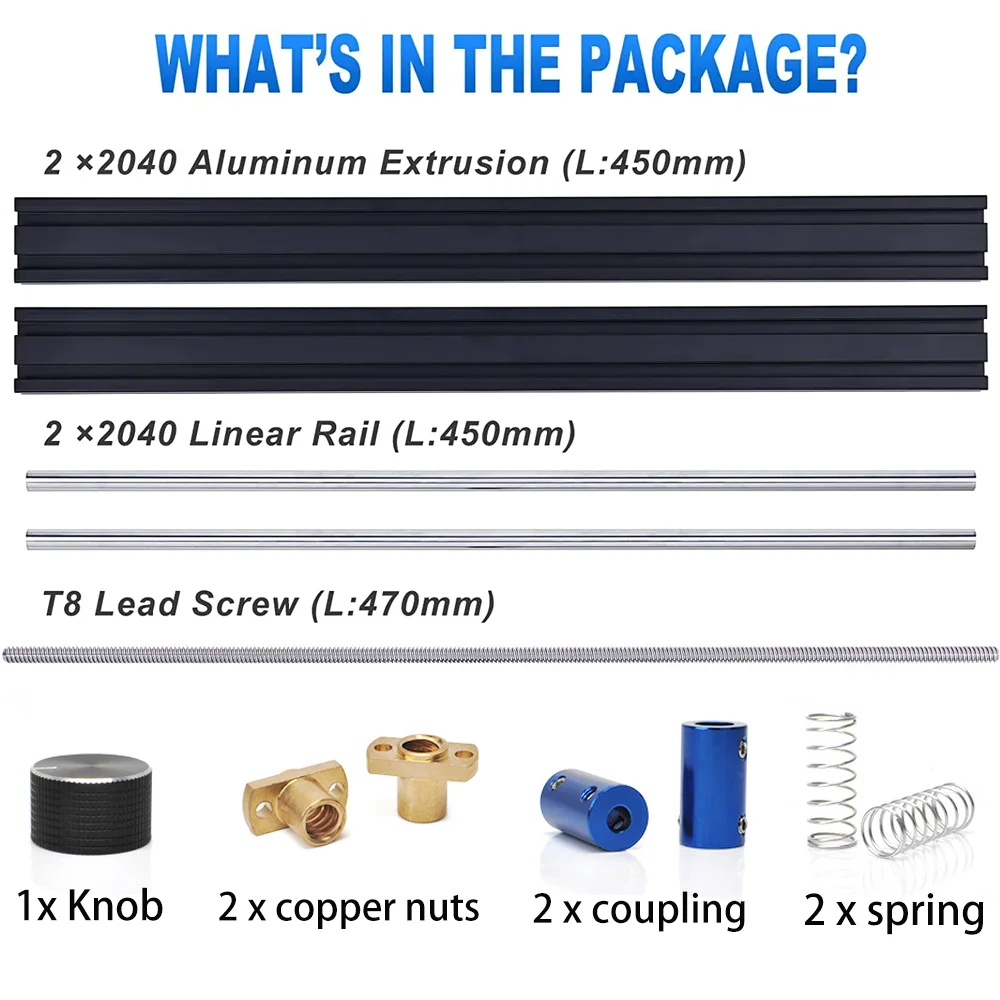 CNC 3018 Pro Upgrade Kit Y-Axis Extension Kit for 3018 to 3040 CNC Engraving Machine Laser Engraver with Knob Couplings