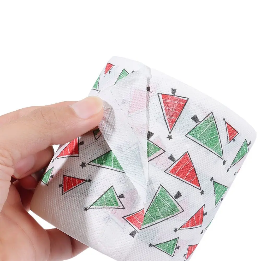 Merry Christmas Toilet Paper Christmas Pattern Series Printed Disposable Toilet Paper, Toilet Paper for Xmas Fun Party