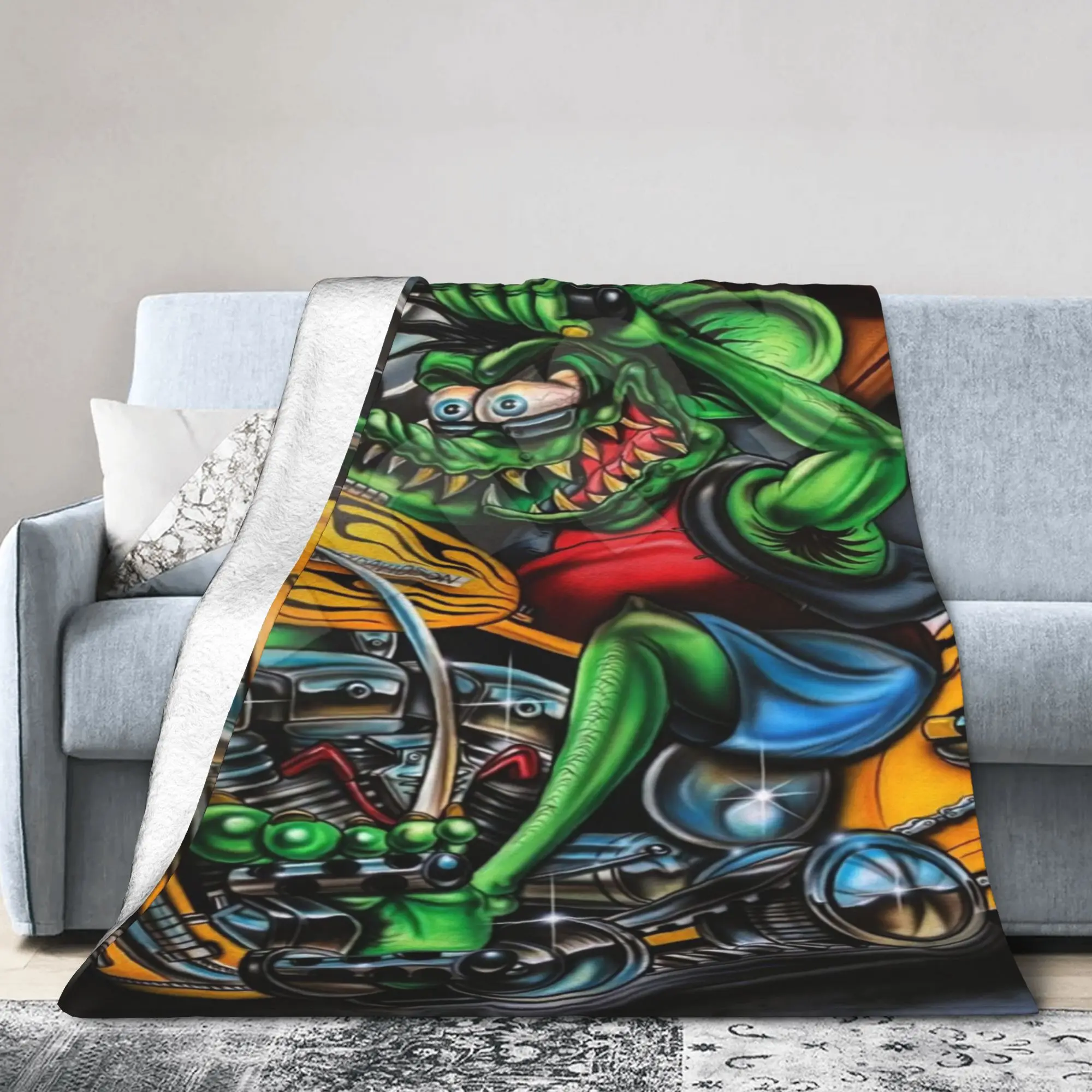 Cozy Rat Fink Blanket Stuff Bed Decorative  Throw Blanket Soft Fleece for Bedroom