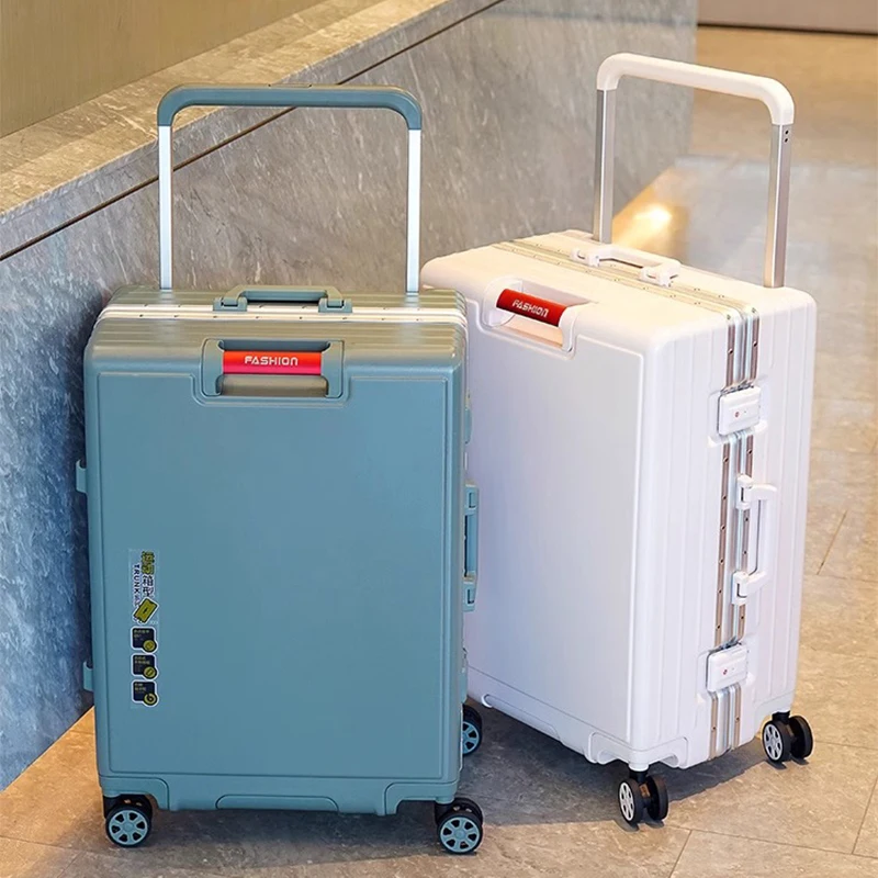 New Suitcase 26 inch Large Capacity Wide Trolley Aluminum Frame 20“ Travel Boarding Box Student Lightweight Mute Universal Wheel