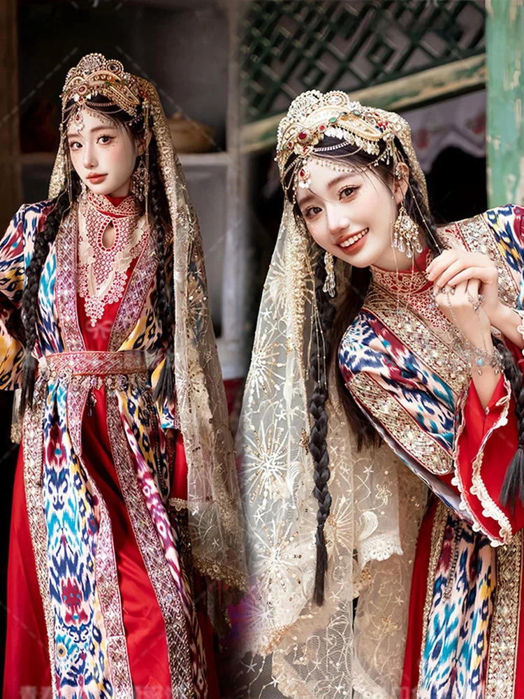 

New Ethnic Style Photography Costume Set for Women Travel Shoot Vintage Exotic Theme Photography Studio Female Outfit