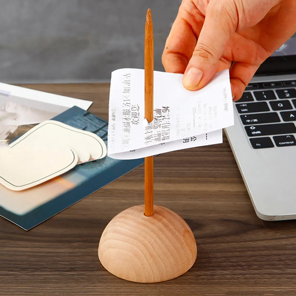 Ticket Fork Receipt Holder Spike Straight Bar Desktop Organizer for Bills Checks Memos Papers Space Saving Elegant Efficient