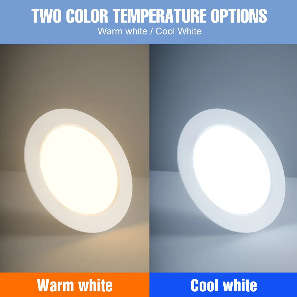 25W LED Ceiling Lamp Recessed Round Downlight 220V Indoor Spotlight Warm/Cold White Lighting For Home Living Room 5W 10W 15W 20W