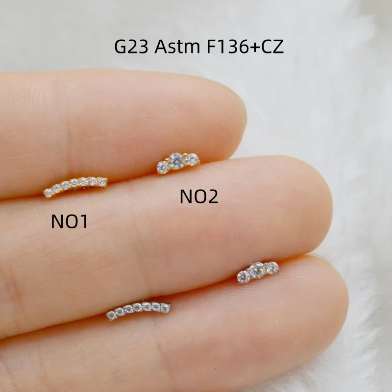 Lot10pcs G23 Titanium Ear Piercing Jewelry Ear Helix Tragus Cartilage Conch Studs Internally Thread Bar Body Jewelry