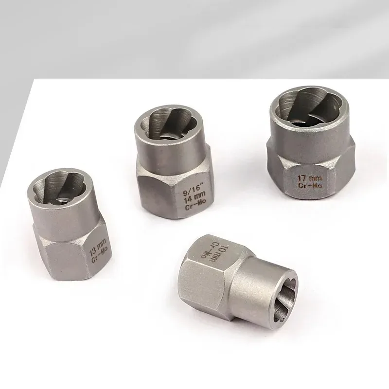 Removedor de tuercas peladas con adaptador hexagonal, juego de casquillos de extracción, removedor de tuercas y pernos y tuercas de impacto, 14 Uds.