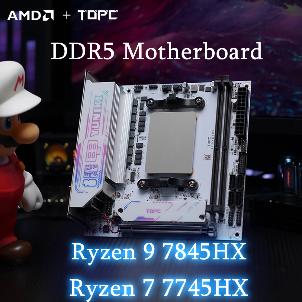 اللوحة الأم TOPC AMD R7 7745HX R9 7845HX/8945HX اللوحة الرئيسية DDR5 * 2 2 * M.2 PCIe4.0 2280 SSD واجهة غنية WiFi6 BT5.3 4 * SATA3.0 #1