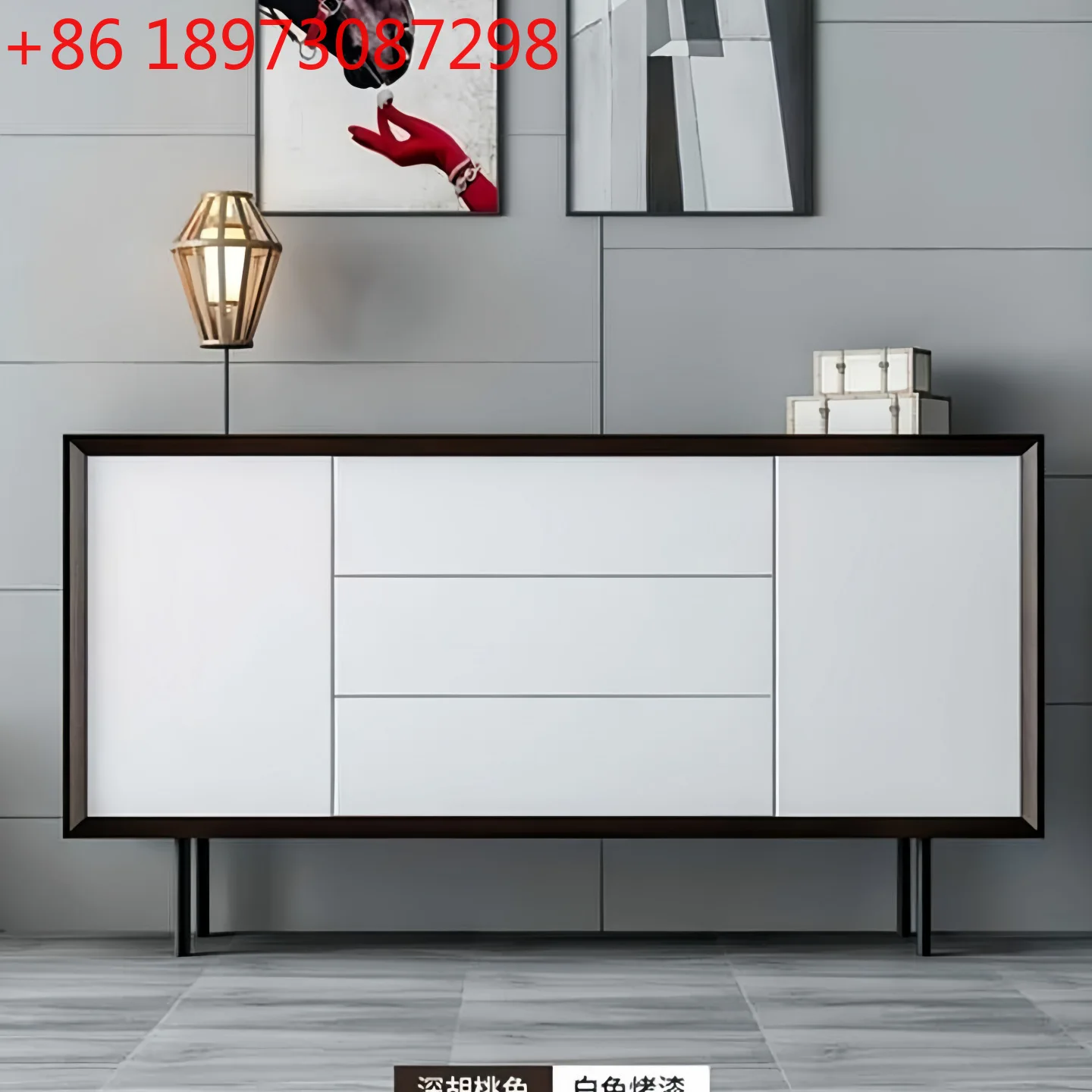 

Nordic dining side white piano paint tea cabinet modern simple entrance locker