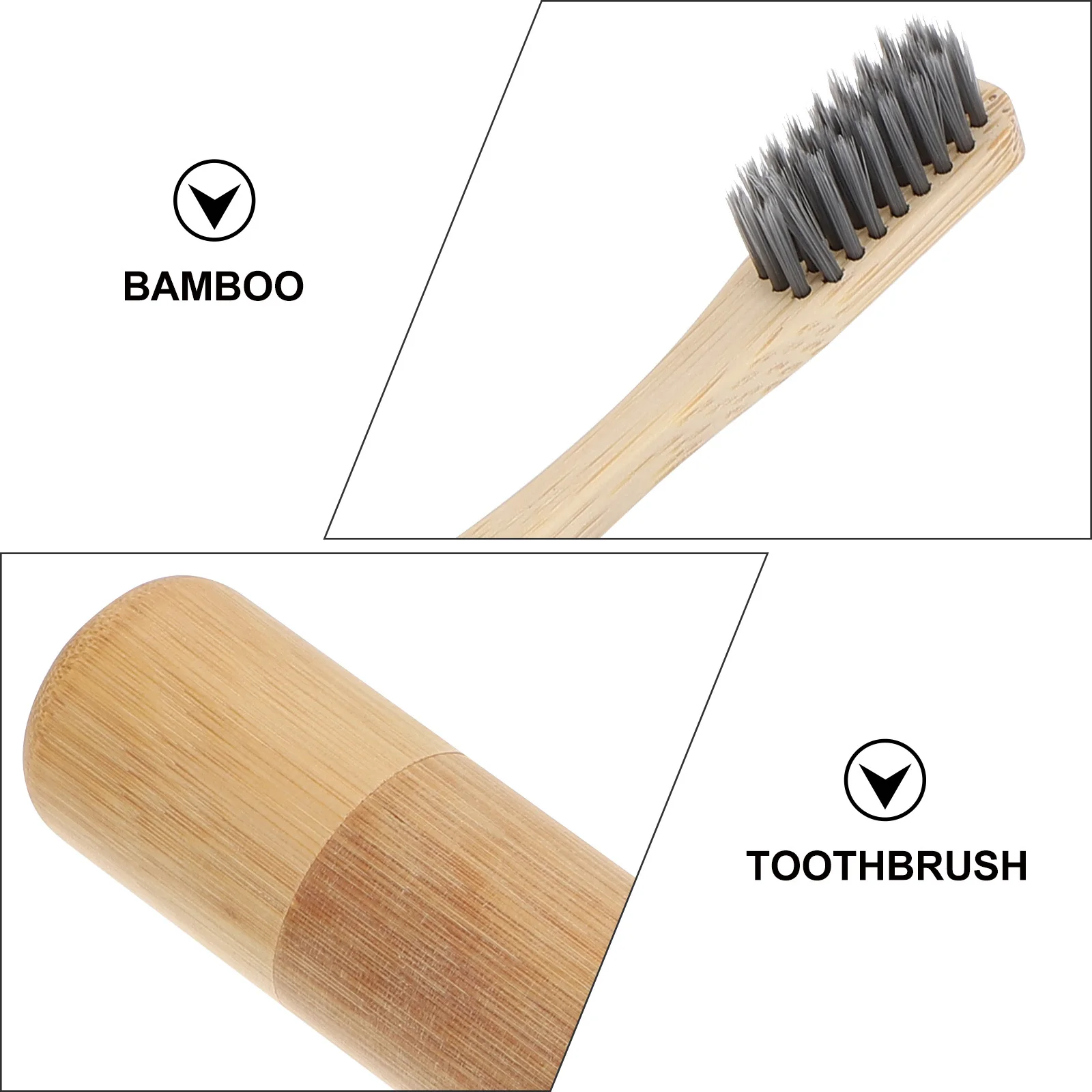

Bamboo Toothbrush Set Durable 12-Month Use Smooth Handle For Home Travel Outdoor Oral Care Tool Bamboo Toothbrush With