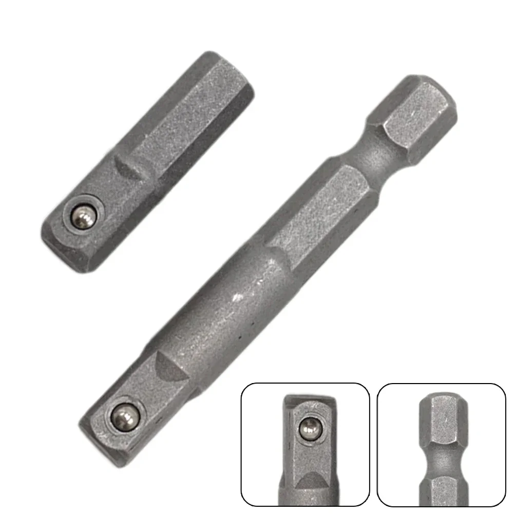 

2pcs 25mm And 50mm Socket Adapter Converter 1/4" Hex Shank Drive Extension Rod Wrench Socket Adapter Power Tool Accessories