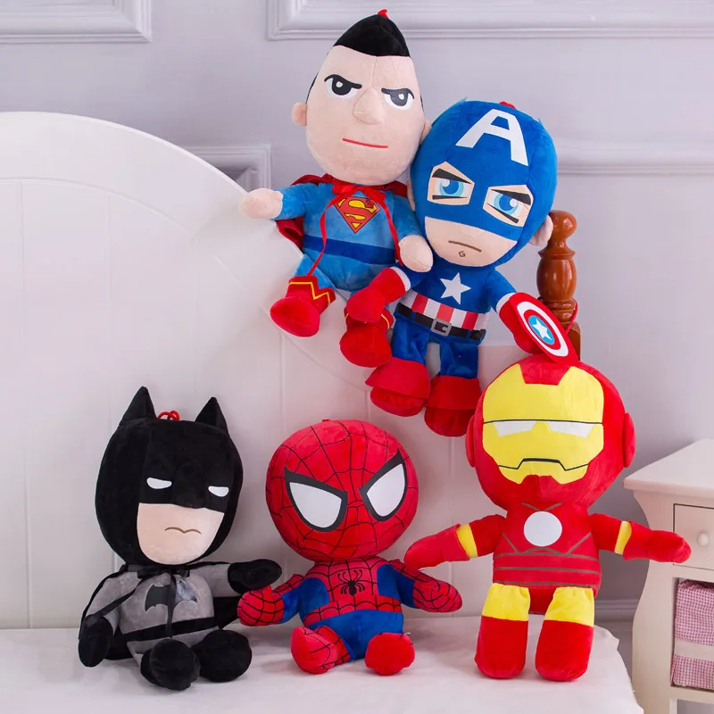 

20-30 см Disney Marvel Человек-Паук Железный Человек Супермен плюшевая игрушка мягкая плюшевая тканевая кукла для мальчиков подушка детский рождественский подарок