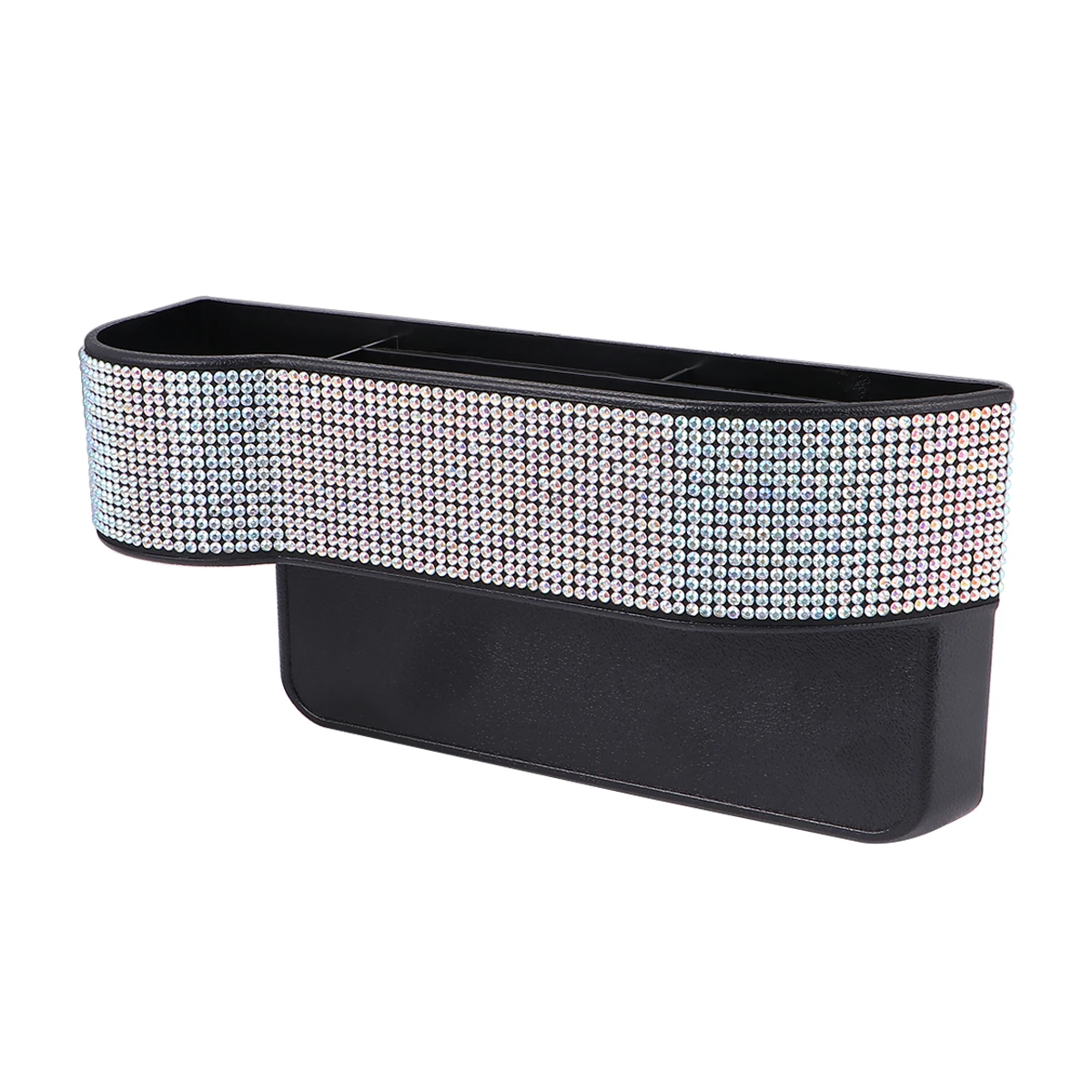

Car Seat Gap Storage Box Organizer Filler Microfiber ABS Durable Fashion Rhinestone Studded Extra Space Smartphone