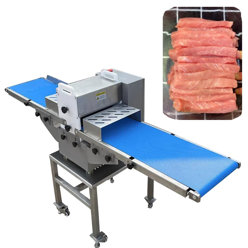 Multifunctional Meat Bar Machine Cow Poultry Meat Cutter with Motor Restaurant Use Slicing Cubes Cutting Meat Strip Cutter