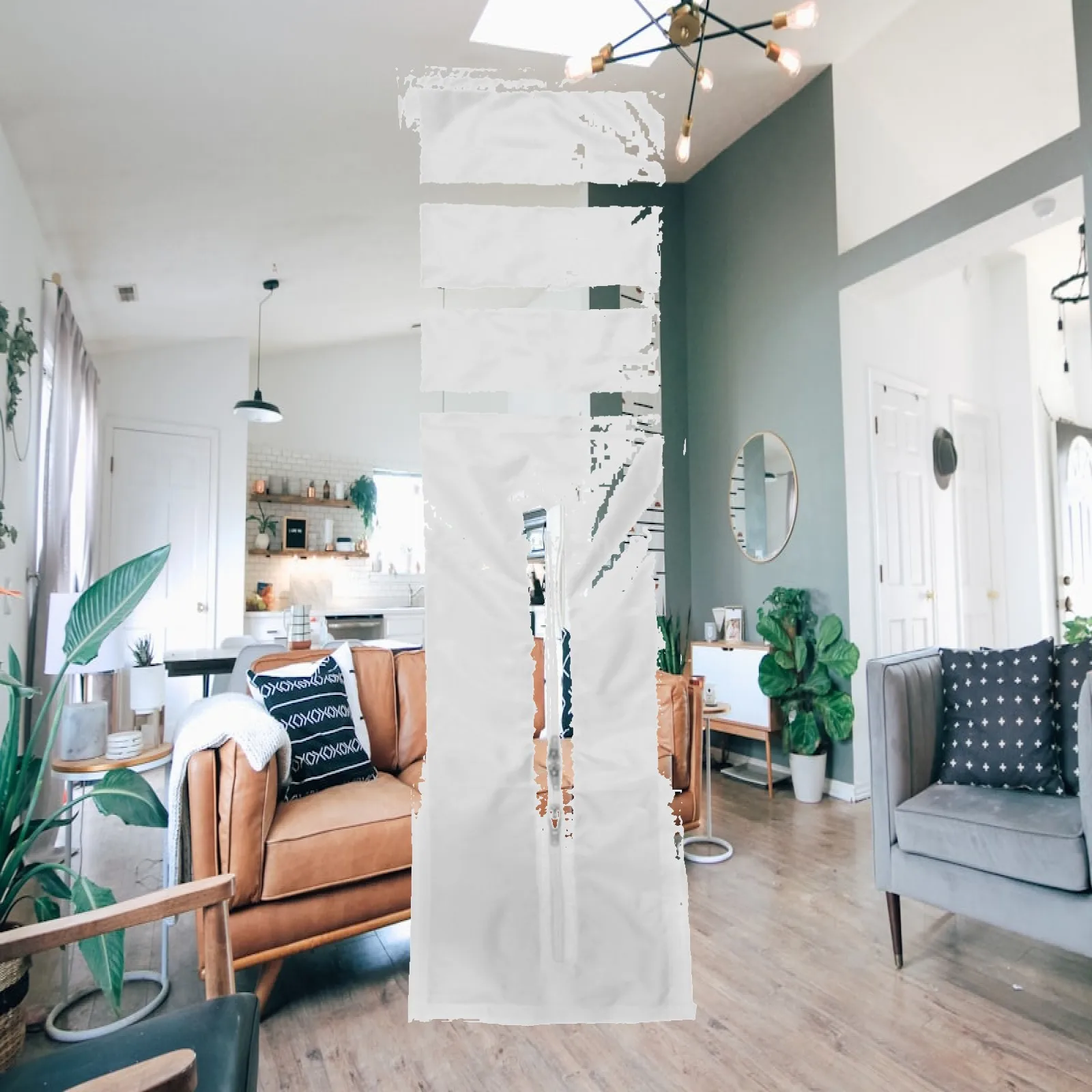 Portable Air Conditioner Window Seal Cloth Portable Air Conditioner Window Kit Sealing Curtain with Zipper White No Drilling