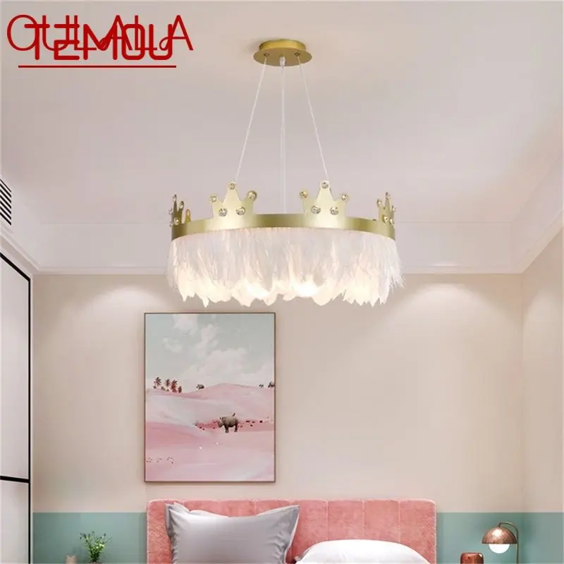 

TEMOU Nordic Crown Pendant Light Chandelier Fixtures LED Modern Creative Lamp Decorative For Home