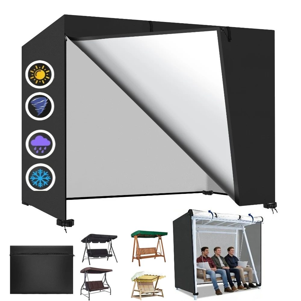 

Чехол для садовых качелей на 3 места, водонепроницаемый, сверхпрочный, из ткани Оксфорд 210D, для уличных качелей, защита от УФ-излучения, для патио и сада