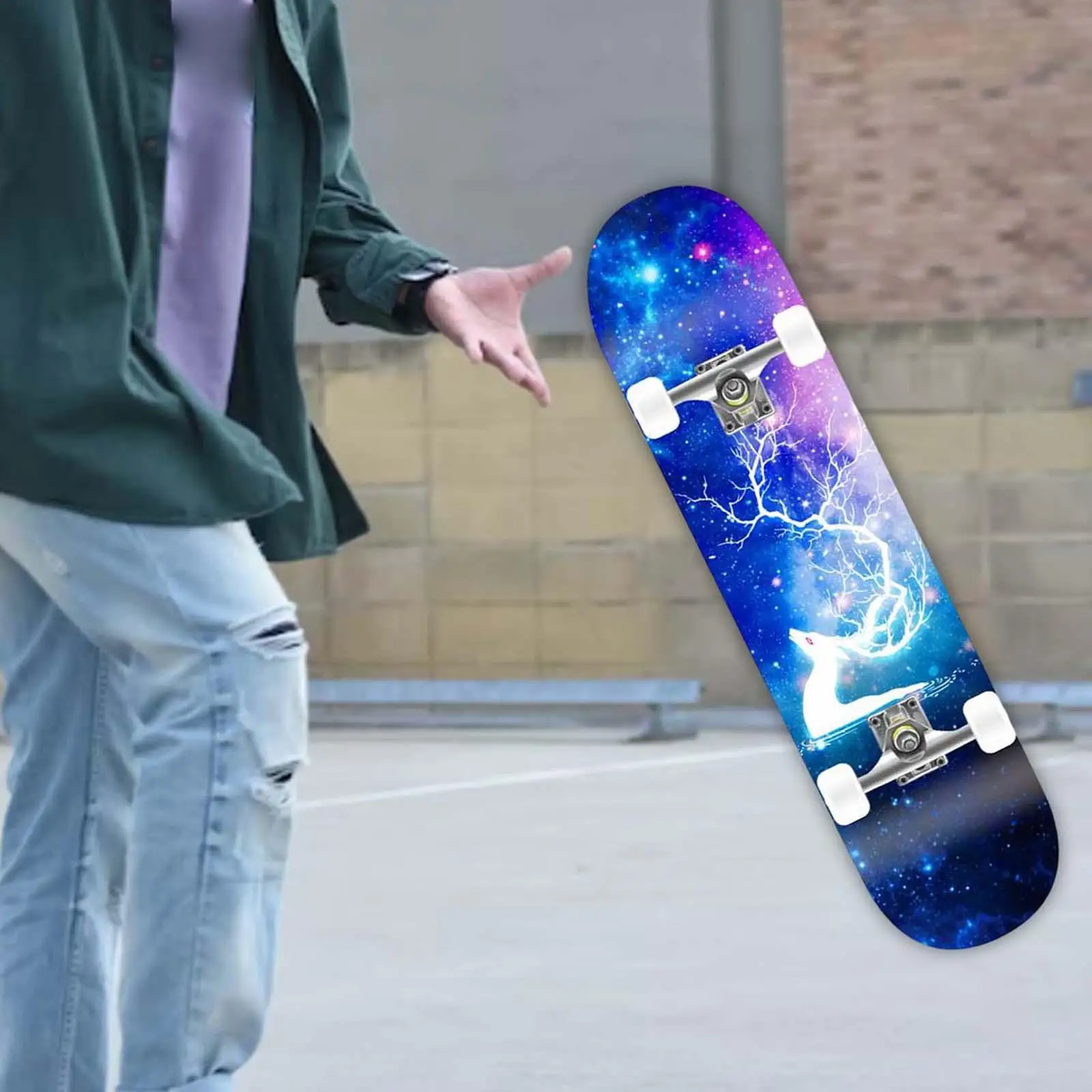 Unisex Skateboard Complete Double Kick Fully Mute Wooden Deck Cruiser Concave for Beginners Teens Playing Boys Youth Unisex Skateboard Complete Double Kick Fully Mute Wooden Deck Cruiser Concave for Beginners Teens Playing Boys Youth