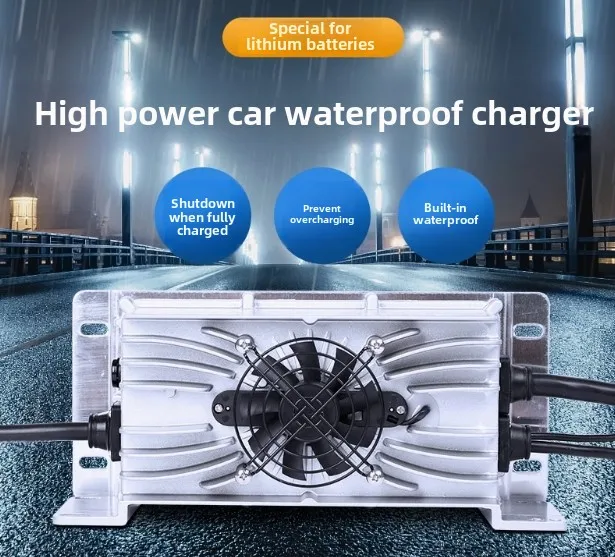 شاحن سيارة 48V60V72V، شاحن ليثيوم فوسفات الحديد lifepo4 بطارية الرصاص الحمضية شاحن مقاوم للماء عالي الطاقة، لاستخدام السيارة #3