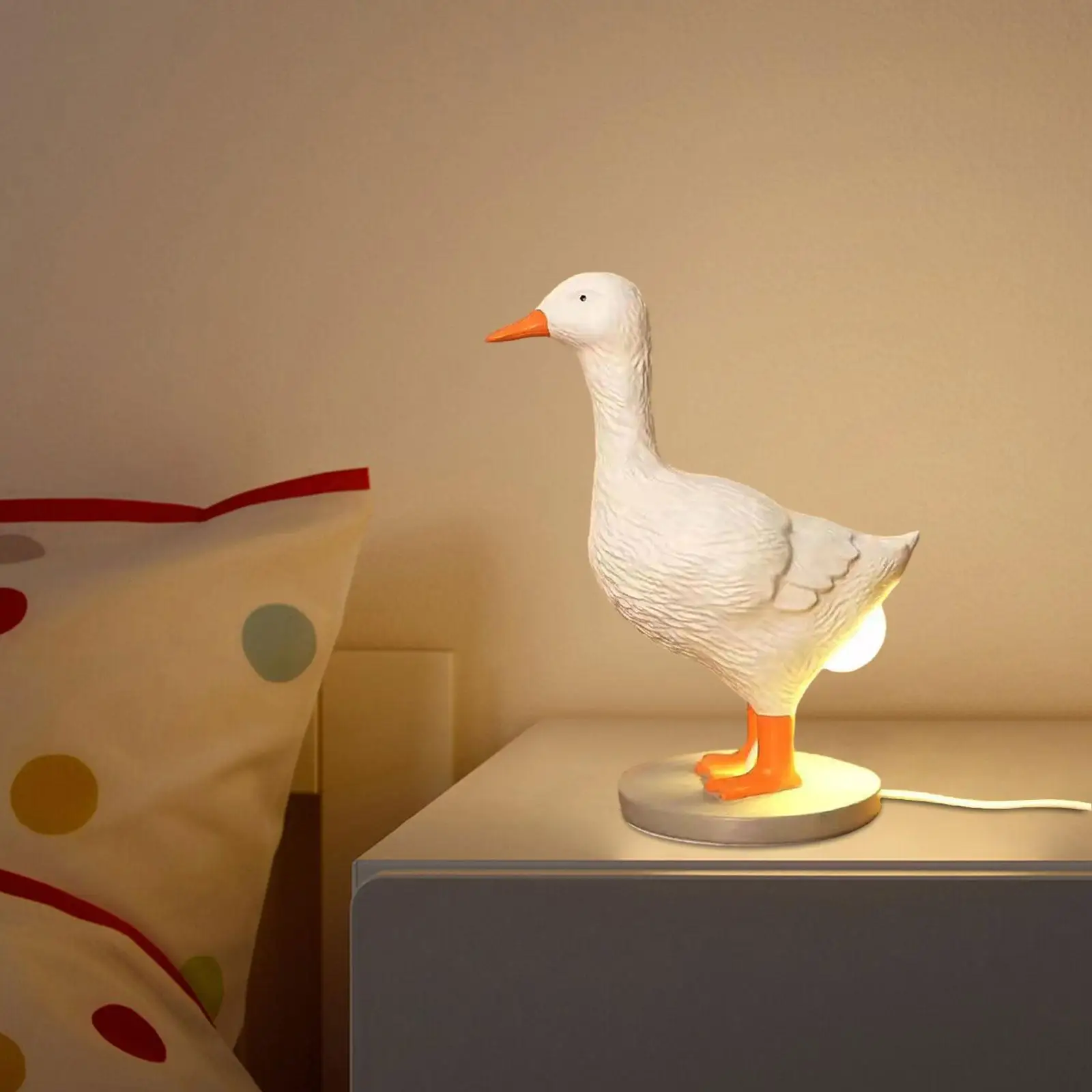 Cute Duck Egg Lamp Funny Kids Adults Gift Table Lamp Figurine Duck Night Light for Restaurant Study Room Office Birthday Hotel