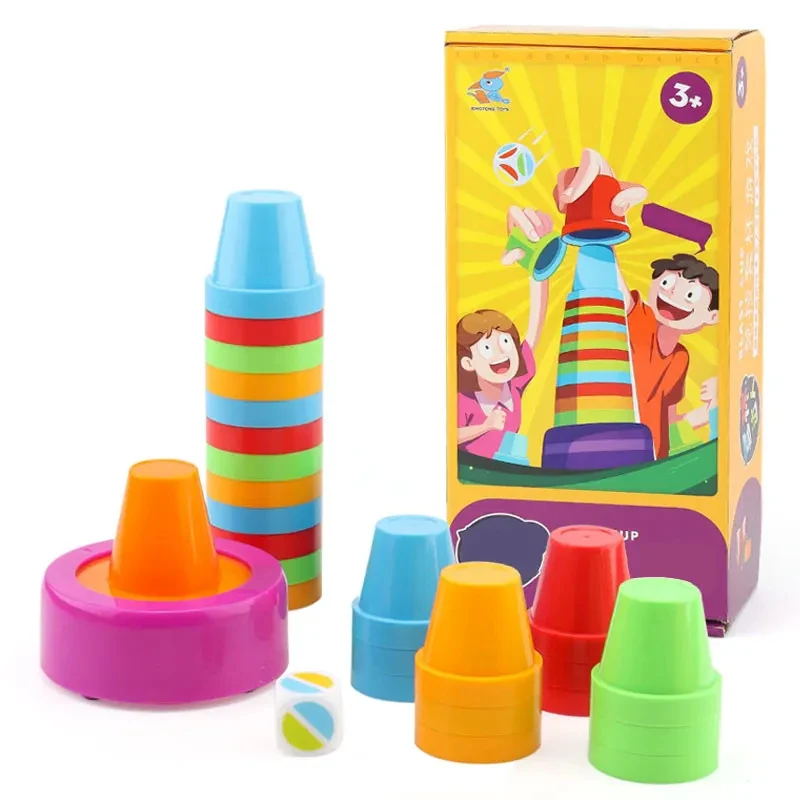 

Montessori Color Matching Stacking Cup Kids Sensory Play Logical Thinking Training Board Games Educational Toys For Children