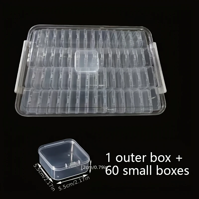 Large Perler Beads Storage Box, Transparent Plastic Case