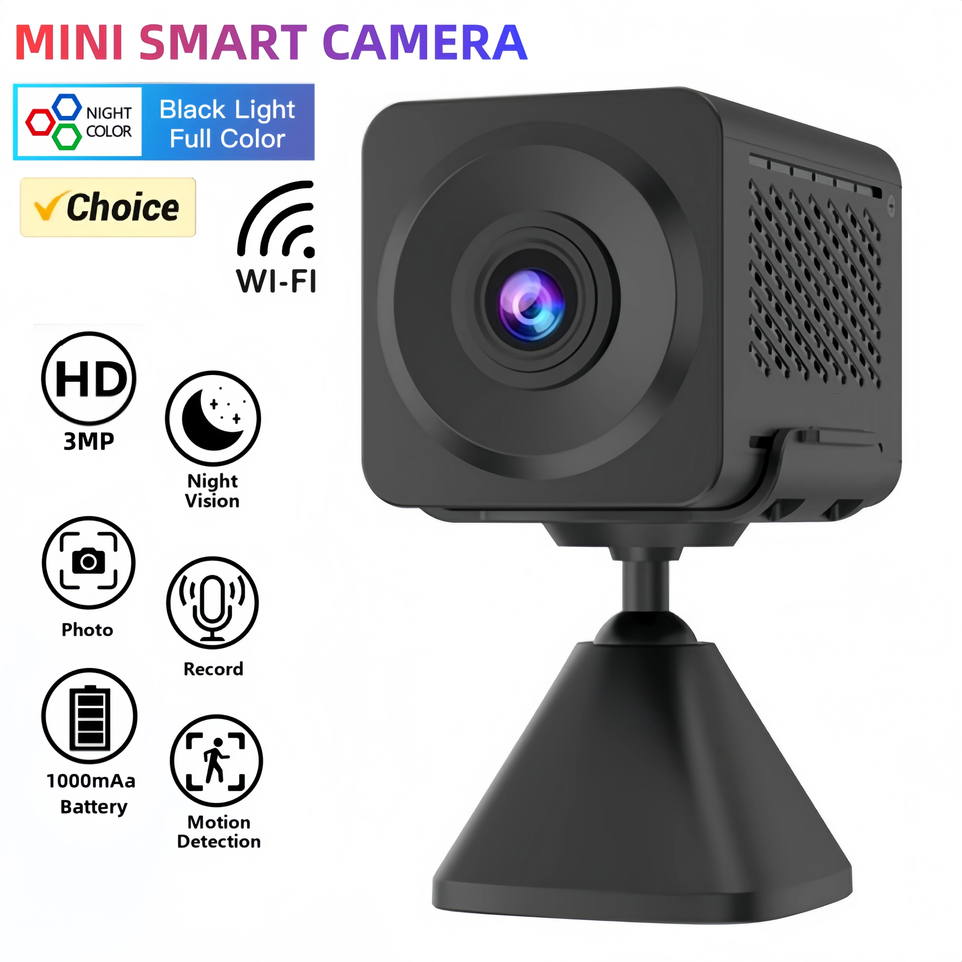 Mini battery camera 3MP WIFI wireless high-definition wide-angle security guard 2K black light full-color night vision