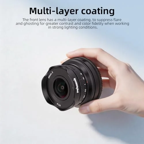 PERGEAR 10mm F5.6II APS-C Fisheye Manual Focus Prime Lens for Fuji XF M43 Sony E Canon EOS M Nikon Z Mount Mirrorless Cameras