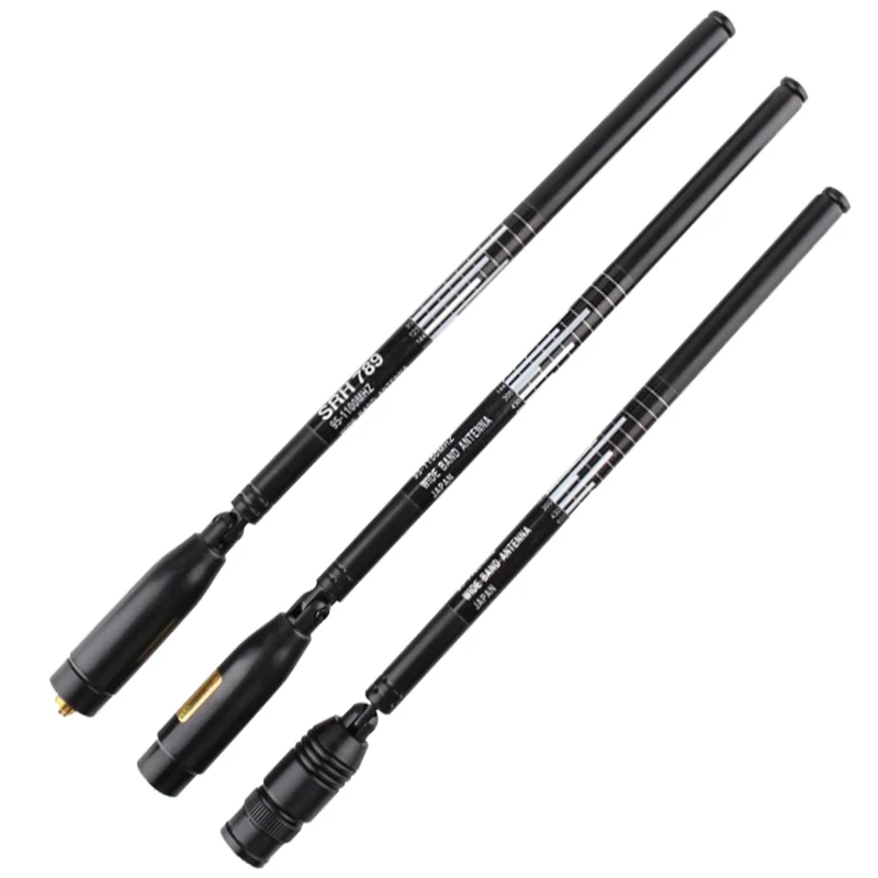 SRH789 Authentic Antenna 136~174 & 400~470Mhz Wide Band Telescopic SMA Female Male BNC HAM Radio Aerial