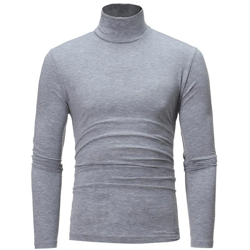 Thermisch ondergoed Tops Heren Winterkleding Thermisch shirt Herfst Heren Winterpanty Hoge hals Dun Slim Fit T-shirt met lange mouwen
