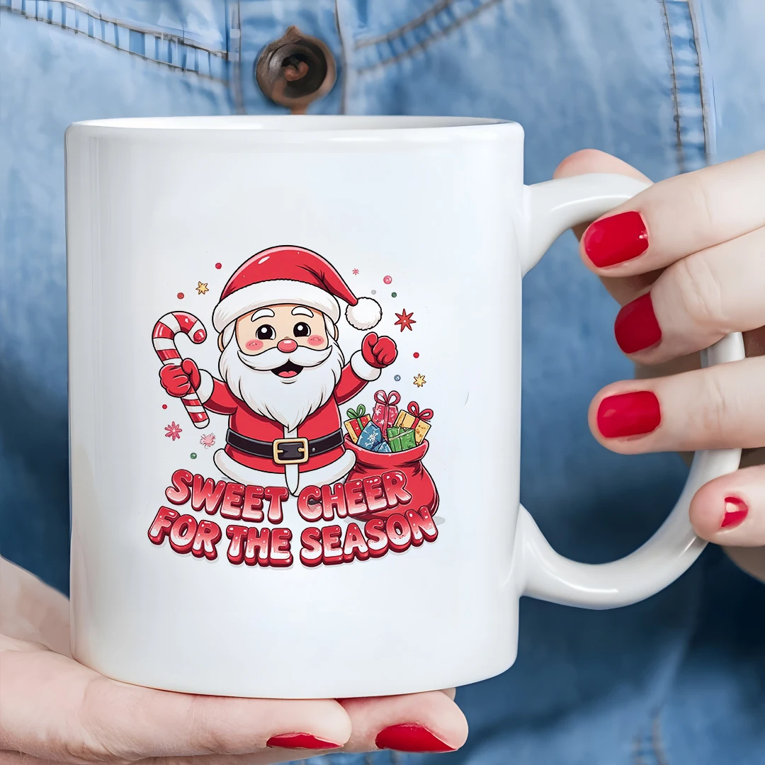 11oz سانتا كلوز كوب كرتوني سانتا كلوز كوب كرتوني جو احتفالي هدية الكريسماس كوب للأطفال مكتب عائلي كوب قهوة