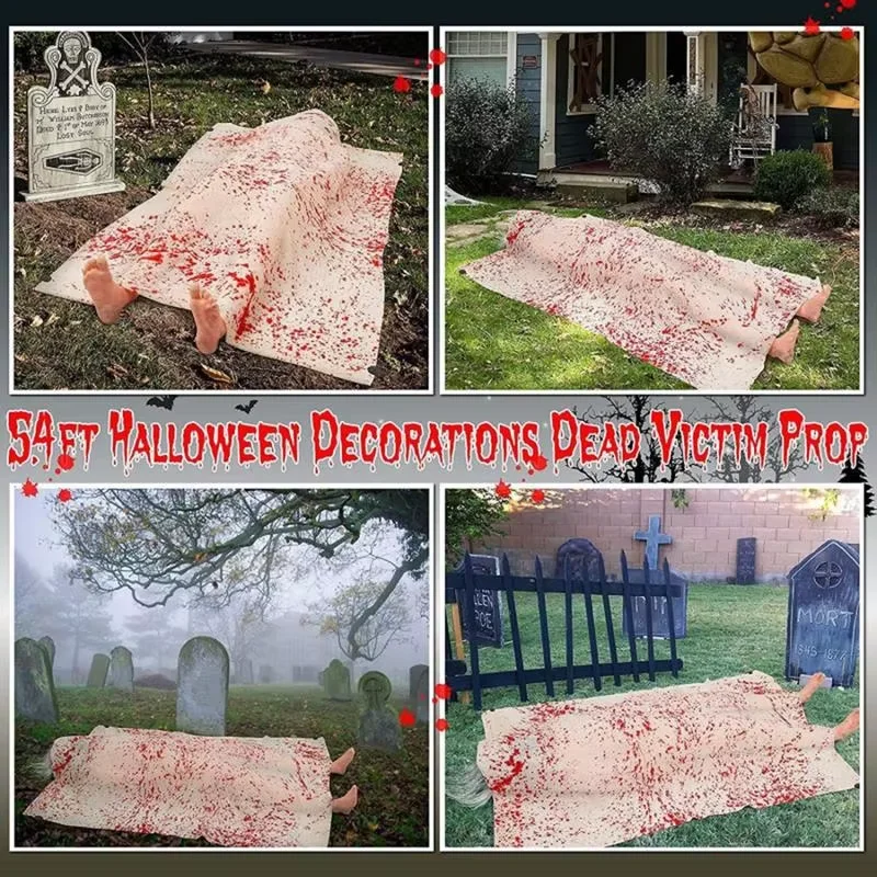 Halloween Prop Lying Corpse Decoration Corpse Prop Outdoor Horror Death Victim Decoration Haunted House Lying Terrifying Corpse