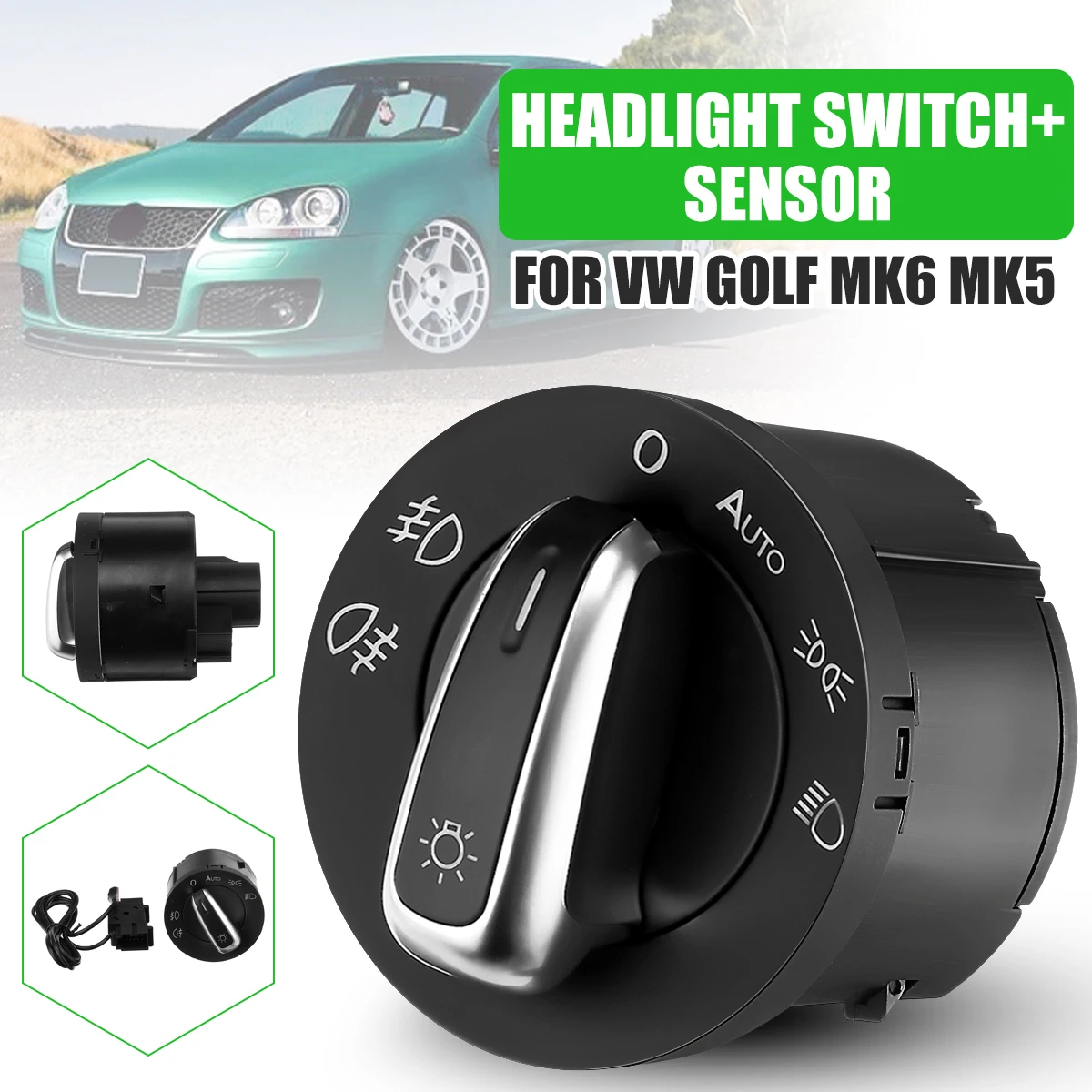 For VW Golf MK5 Passat For CADDY For TIGUAN For TIGUAN Headlight Switch Lamp Switches Fog Head Light Knob+Sensor #5ND941431B