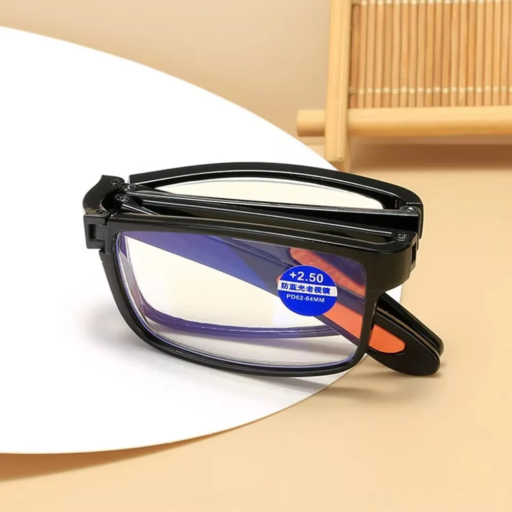 Klappbare Lesebrille mit Etui, Anti-Blaulicht-Brille, Presbyopie, Retro, Unisex, Taschenbrille, tragbare Brille, Herren und Damen – Detail 6
