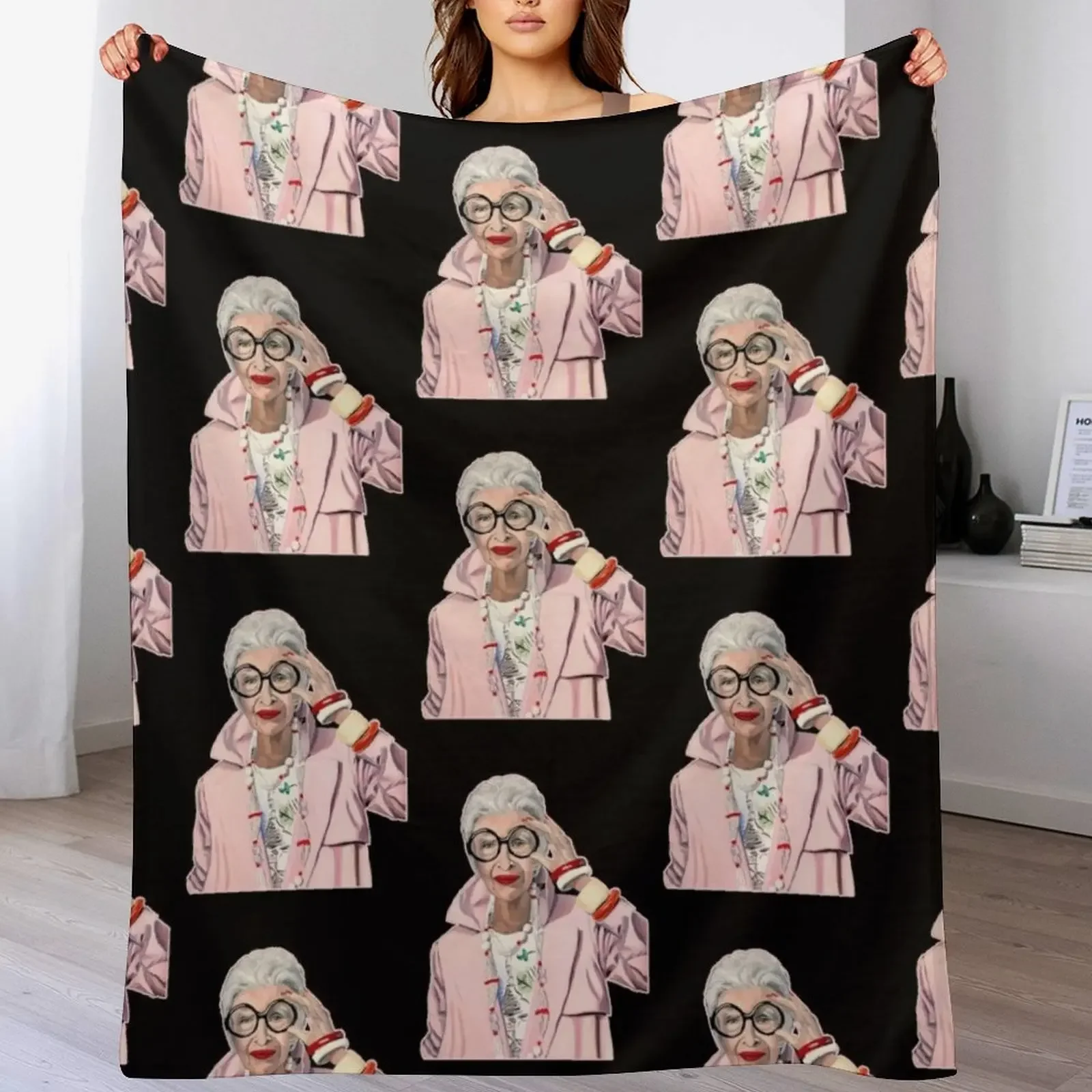 

iris-apfel-iris-apfel Throw Blanket cosplay anime Luxury Thicken Blankets