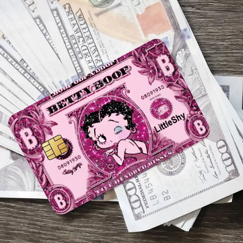 Cartoon B-Betty Cute B-Boop K Bank Kreditkarten Busfahrkarten Aufkleber Coole Dekoration Wasserdicht 4 Stück Karten – Detail 7