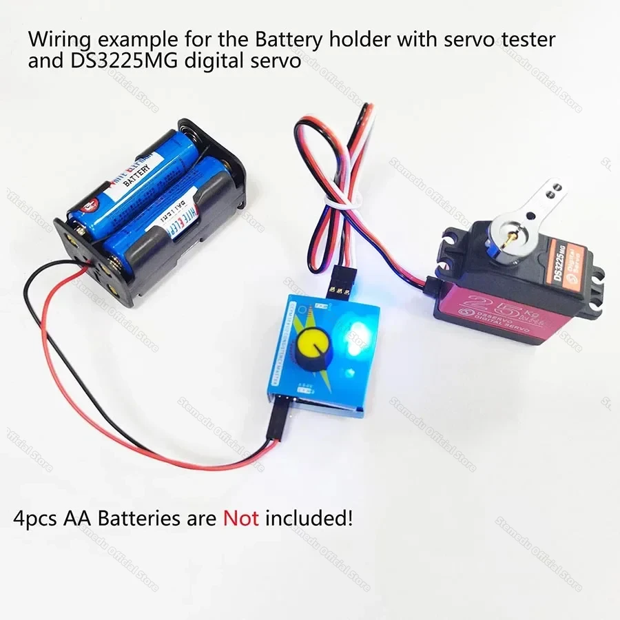 3CH Digital Servo Tester ESC Speed Controller Checker CCPM Consistency Master 4 Cell AA Battery Holder Case for RC Cars Servos