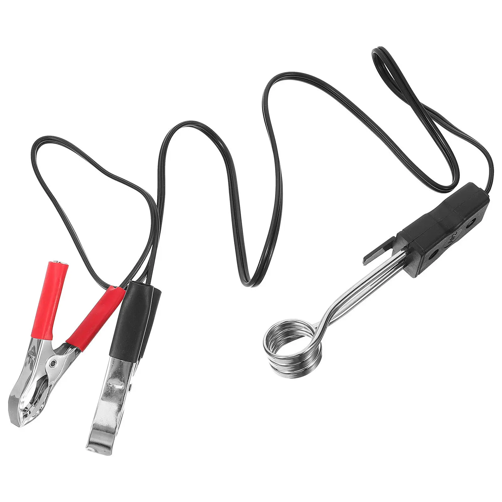 Car Water Heater 24V Portable Immersion Heater with Battery Clamp Boils Water in Minutes Designed for Vehicles Safety Protected