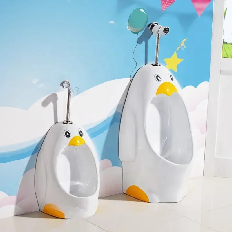 Kindergarten ceramic funny urinal kids colorful penguin urinal