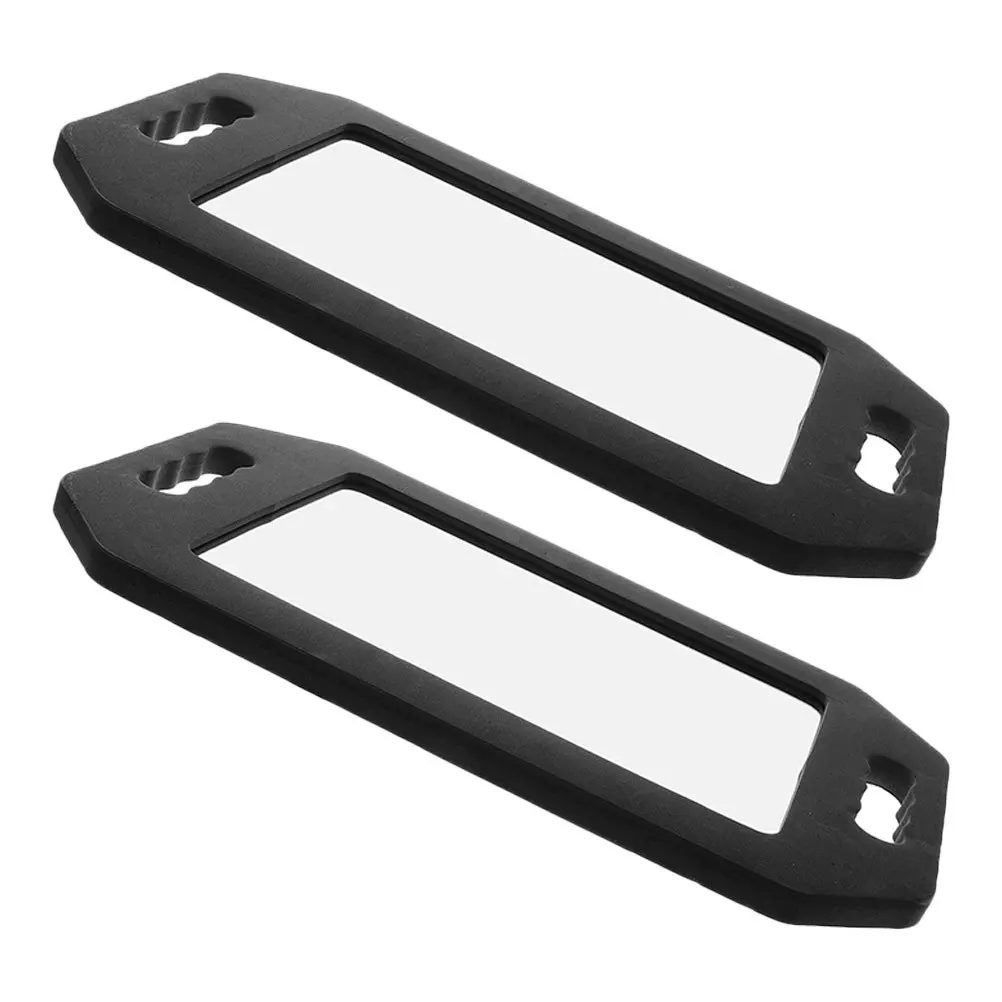 

2pcs Handheld Rear View Mirror For Hair Salon Barber Shop Unbreakable Lightweight Hd Reflective Rotatable Adjustable Foam Handle