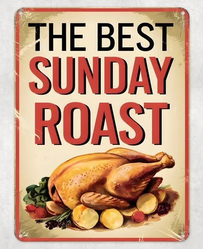 The Best Sunday Roast Metal Poster Wall Tin Sign Man Cave Shed Home Plaque --Tin Sign