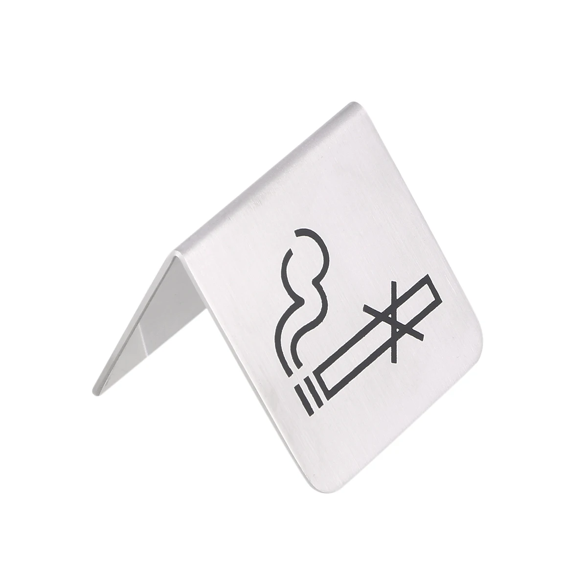 

No Smoking Sign Double Sided Stainless Steel Table Tent Indoor Outdoor Restaurant Banquet Wedding Safety Environment Traffic